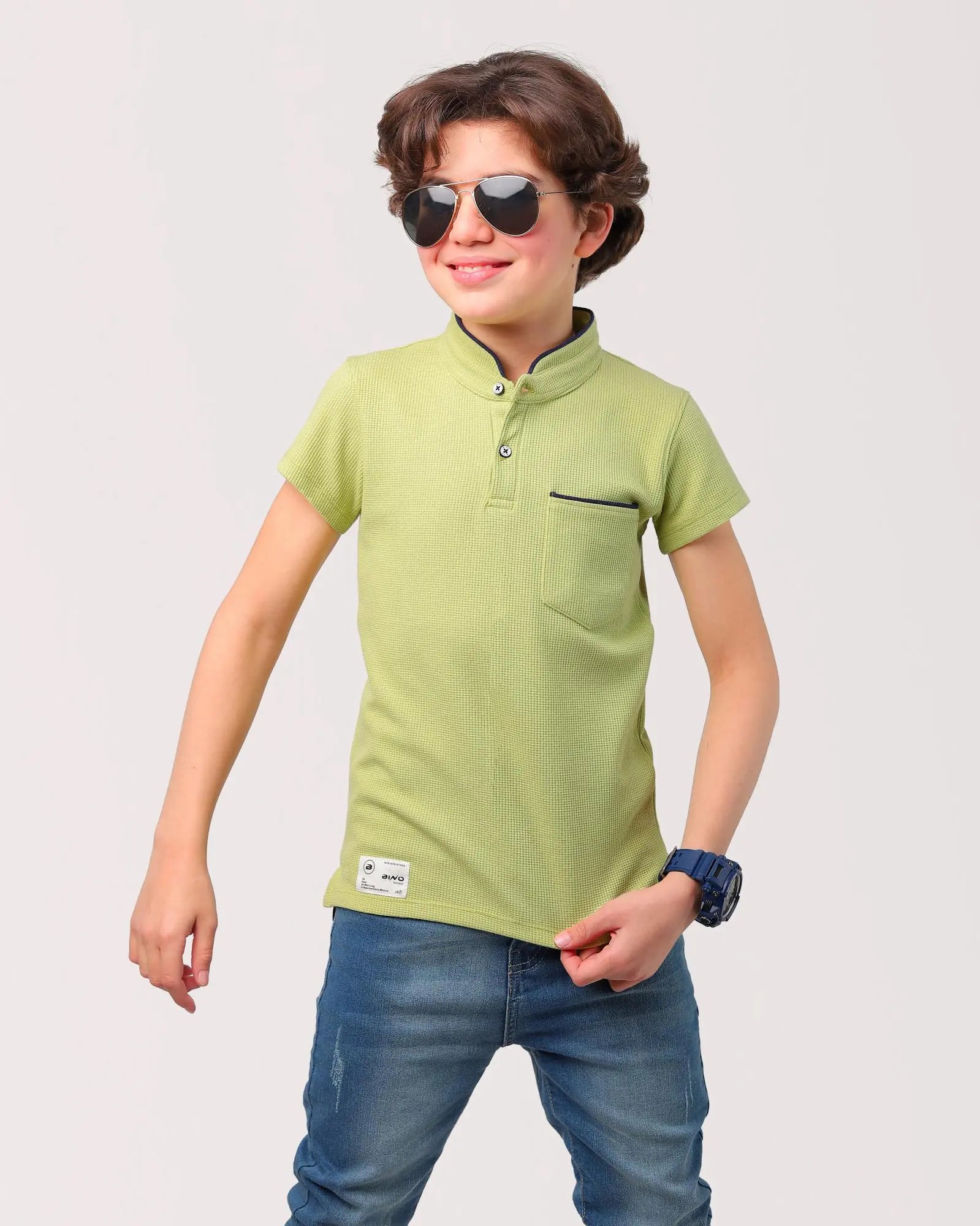 تي شيرت بولو أخضر لطفل