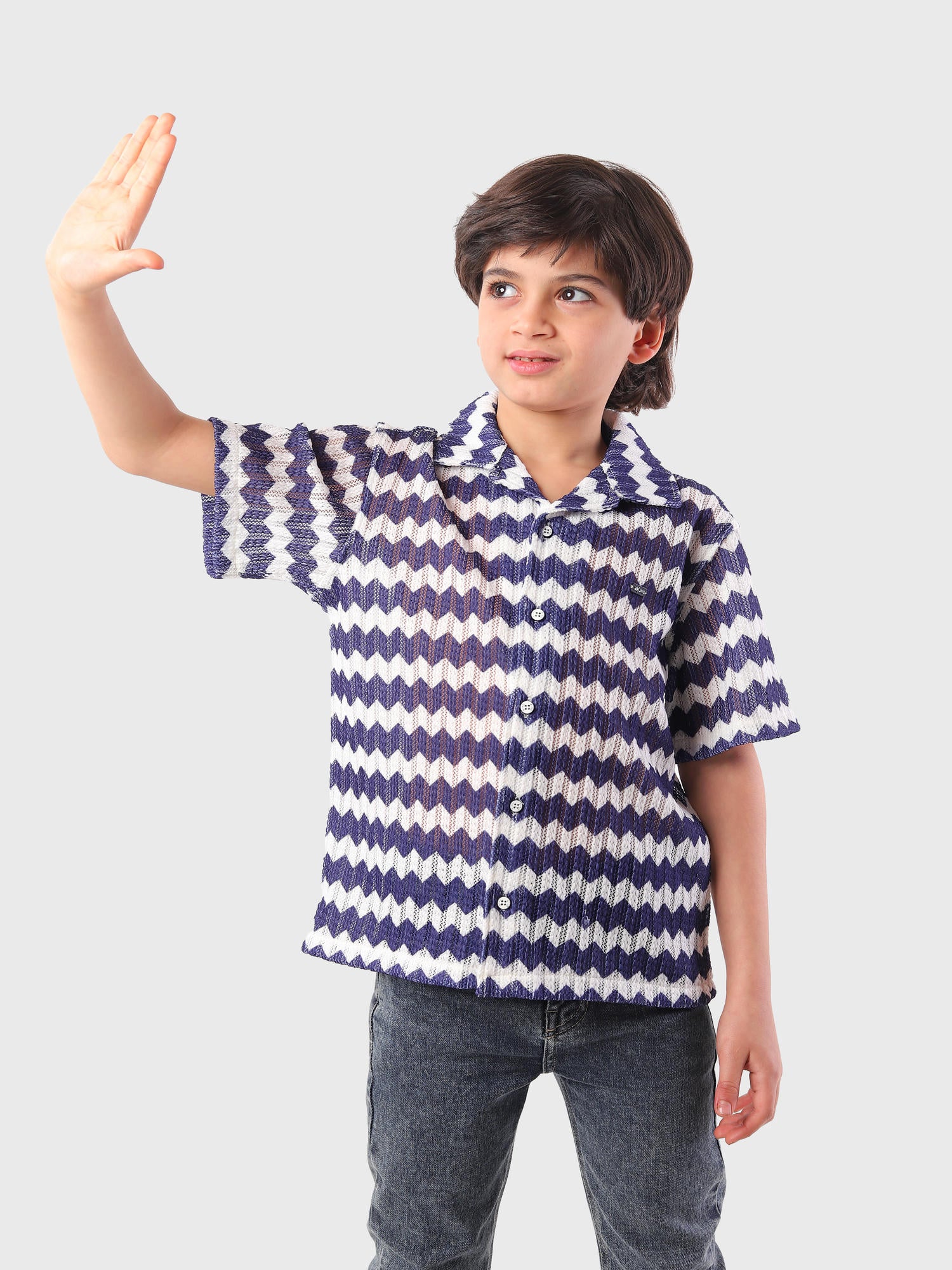 قميص أطفال كحلى نصف كم