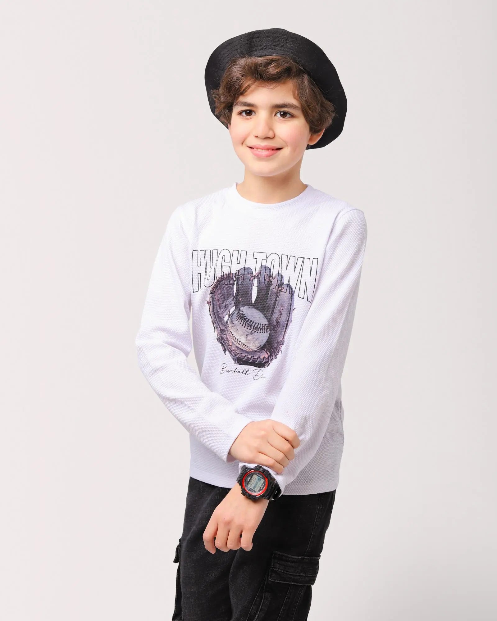تي شيرت اوف وايت بكم طويل
